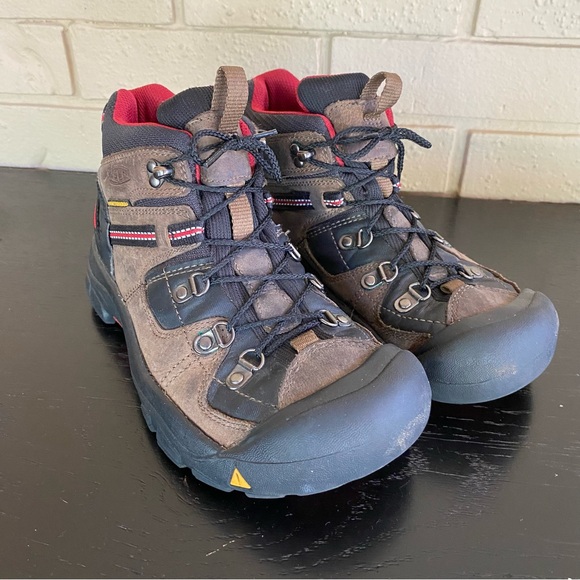 Keen Other - Keen Waterproof Mid Hiking Boots Youth 4 Lace Up Leather Outdoor Shoes Comfort